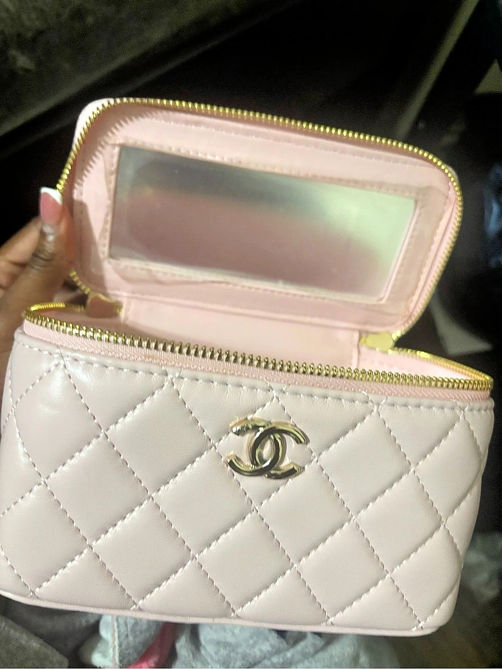 Chanel Small Top Handle Vanity Case Pink